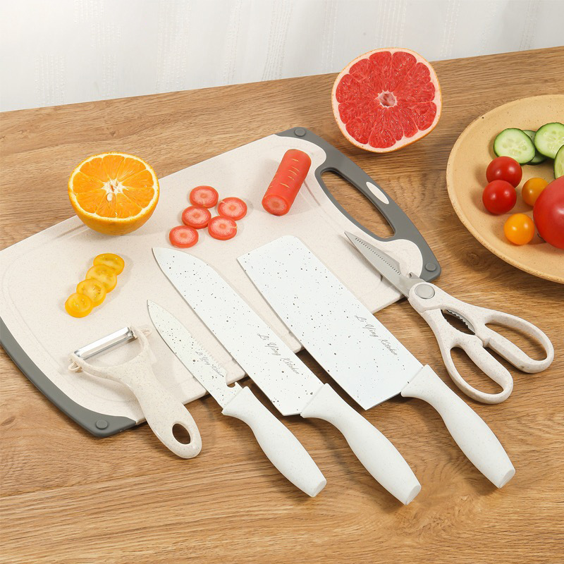 Cuchillo de cocina de acero inoxidable transfronterizo conjunto conjunto de herramientas de cocina cuchillo de cocina casero tablero de corte set completo de siete piezas