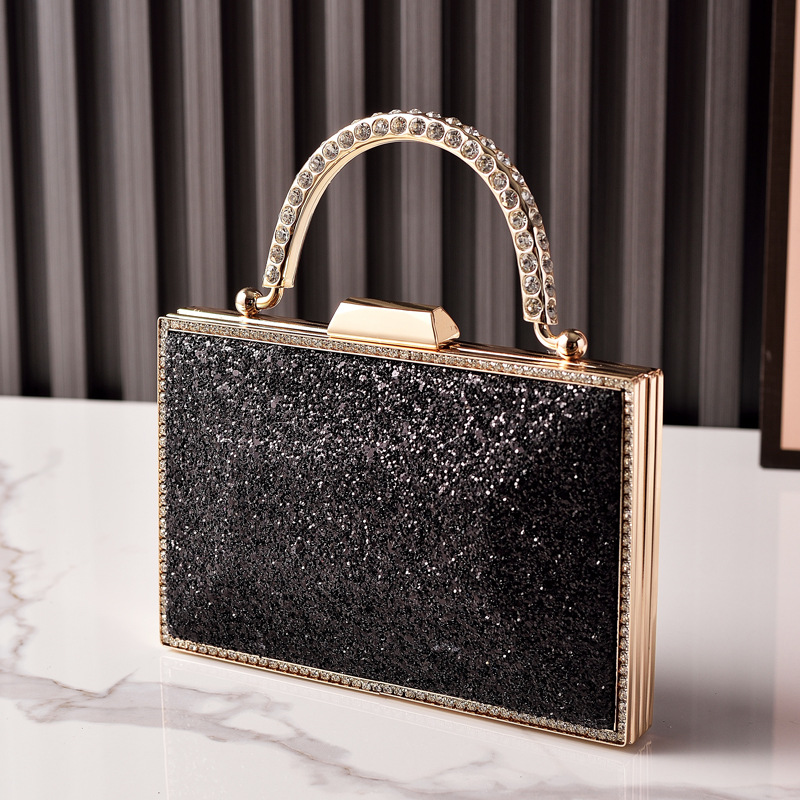 Nueva bolsa de cena de sequillas de oro de alto nivel Europa y América de moda transfronteriza con diamantes de mano bolsa de vestido de fiesta fábrica directa