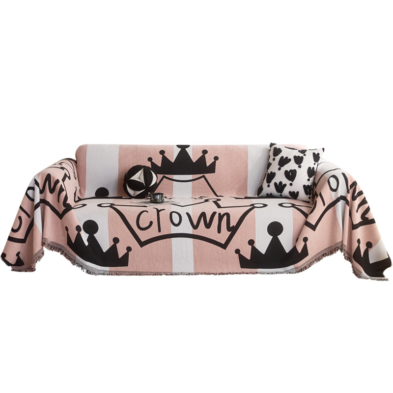 Chica de niña gruesa toalla de sofá Schneier antideslizante anti-gato toalla de sofá cubierta de tela de cubierta universal de cuatro estaciones de una pieza