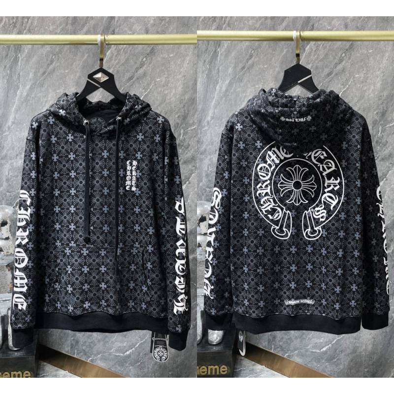 Chrome Heart Hoodie 克罗伈十字架连帽卫衣跨境宽松男女拉链帽衫|undefined
