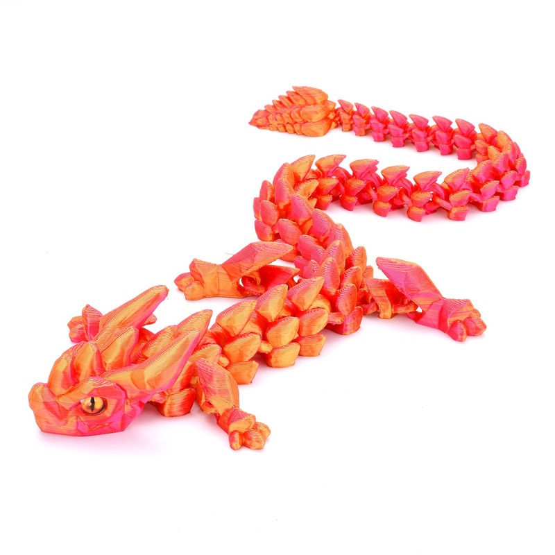 3D プリントアングルドラゴン少年のおもちゃの装飾品手作りシミュレーション動物モデルステッカー目発光ドラゴン関節可動|undefined