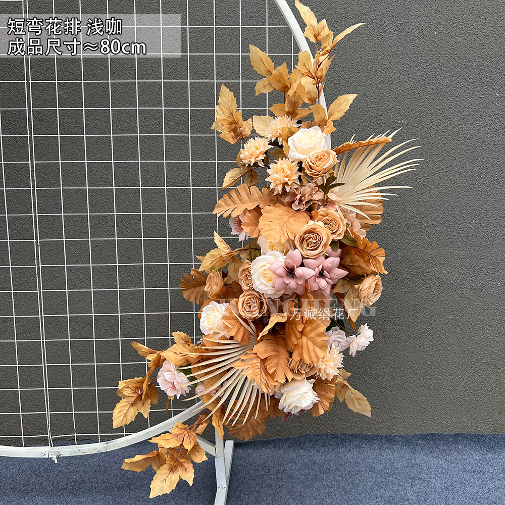 El comercio exterior de la boda flor artificial piso de la boda flor de seda apoyos de la flor de eucalipto flor artificial fila accesorios de la boda floral