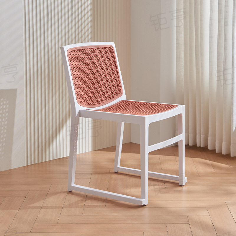 Silla de caña de plástico PP estilo nórdico silla de comedor de caña balcón al aire libre silla de plástico respaldo