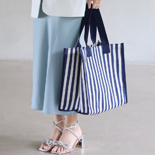 Carefully selected new handbags, striped canvas bags, large-capacity handbags, supermarket shopping bags, book storage bags, drop shipping