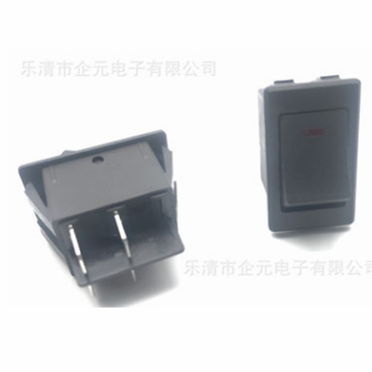 KCD4 红带灯 35A 12V 银点船型开关 电器开关 车载控制开关