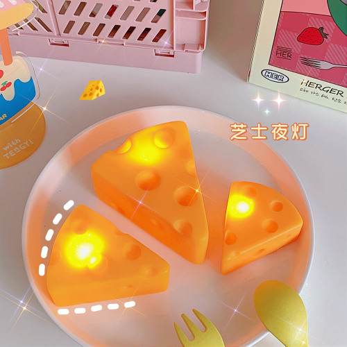 ins cute cartoon cheese cheese creative night light student gift birthday gift ornament luminous toy cute