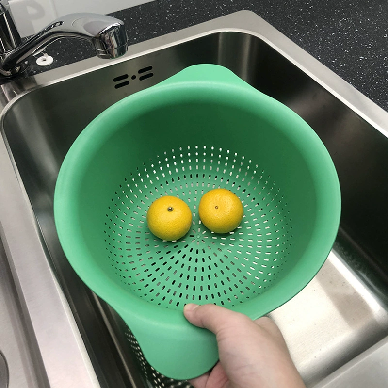 Бытовая зеленая пластиковая сетка сливная корзина для обезвоживания фильтр миска овощная корзина корзина с фруктами на кухне