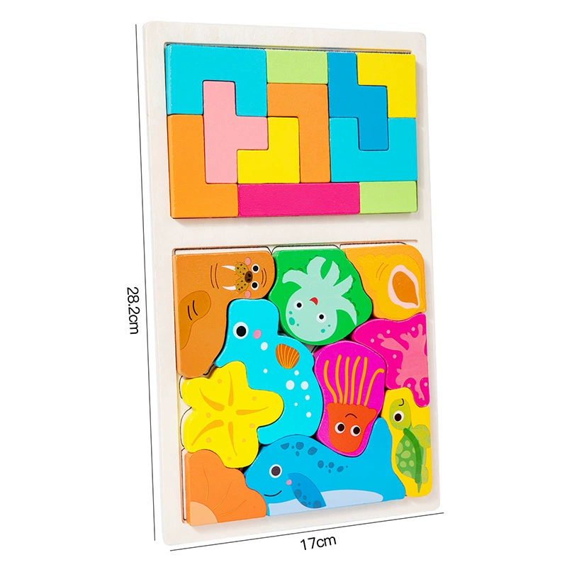 Деревянный тетрис, головоломка, конструктор, умная игрушка, 2 в 1, раннее образование