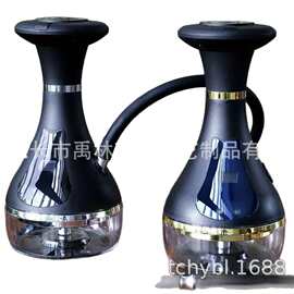 跨境新款电子水烟壶电子烟雾器电子烟杆充电式智能 LED电子水烟壶