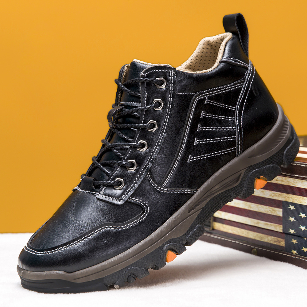 Men Boots Leather Casual Heel Pointed Toe Round Toe Buckle Zipper Travel Formal Events Footwear_voghion.com