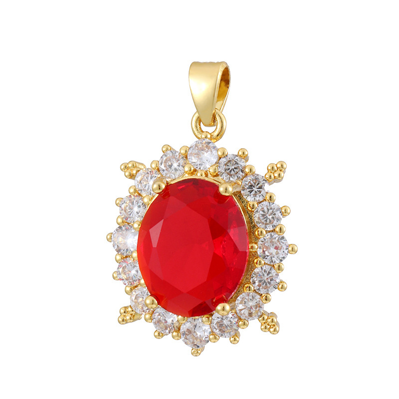 Joyas transfronterizas colgante de rubí esmeralda ligero de lujo accesorios de acero de titanio collar no decolor cadena clavícula