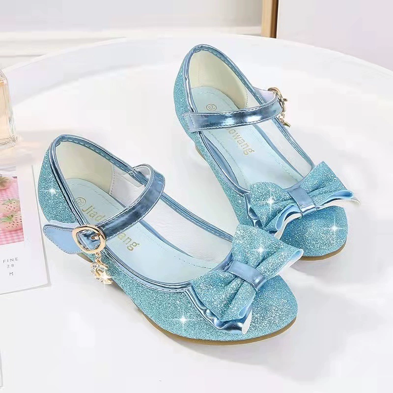 Высокие летние туфли для принцесс с бабочкой, модные детские нитки с Sequins для кожаной обуви, новая коллекция