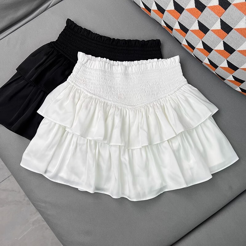 Summer Skirt New Style Ballet White Short Skirt Fluffy High Waist Slim Cake Skirt Feminine 2025A Style