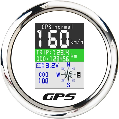 85mm thread installation GPS automobile instrument - silver-edge-with-white-background