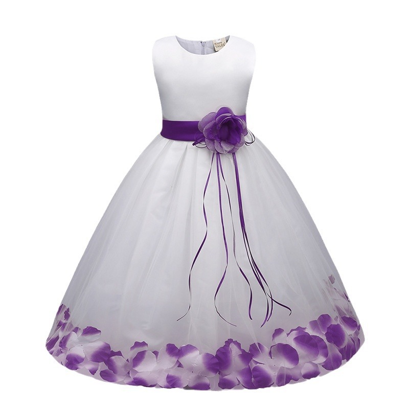 Children's Clothing Cute Baby Girl Hundred Days Dress Princess Flower Petal Skirt Baby Full Moon One Year Old Sleeveless Dress