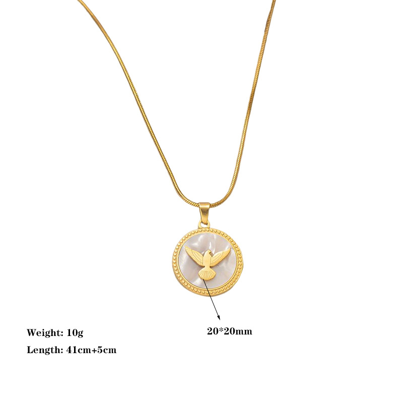 Acero Inoxidable 304 Chapados en oro de 18k Elegante Señora Enchapado Águila Acrílico Aretes Collar display picture 1