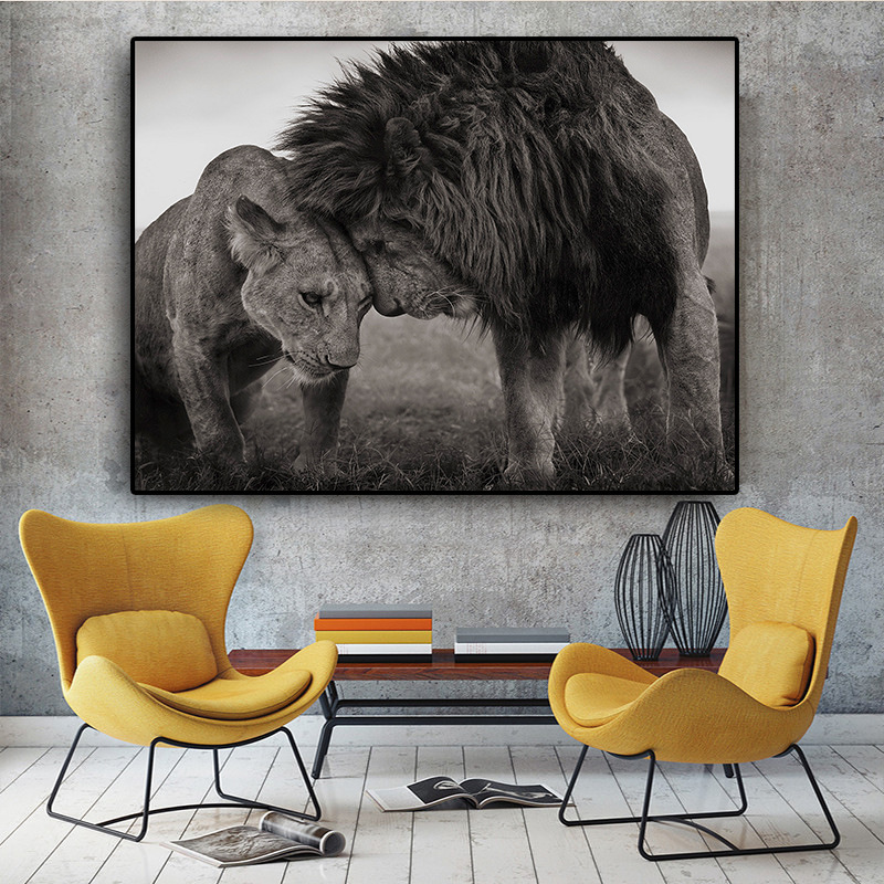 Lionhead Head a living room canvas Art poster Wall Art a living room Home Furnishing decorate Painting core size customized