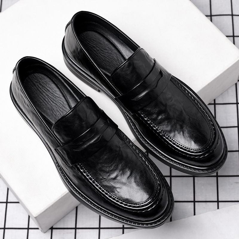 Men's 6cm Height Increasing Slip-On Leather Loafers Casual Shoes_vogvips.com