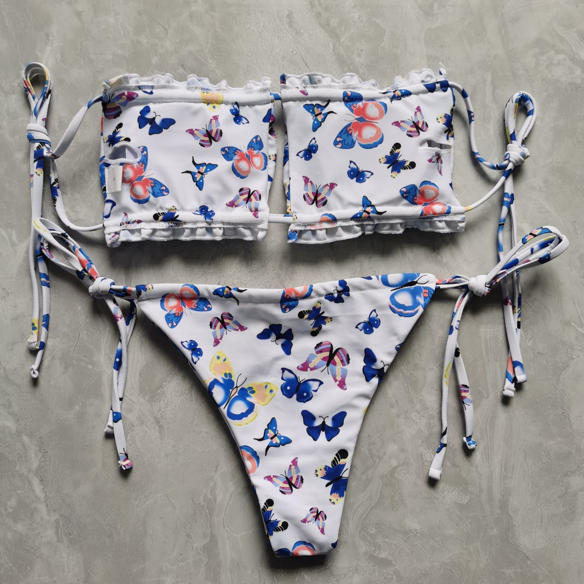Low Waist Panties Waist Bikini Panties Style Women's Ditsy Floral Solid Color Leopard 2 Piece Set Bikinis