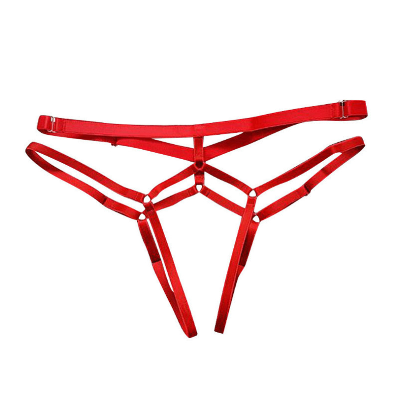 Cross-Border Sales of European and American Open-Crotch Panties for Women, Transparent Butt-Lifting Lace-Up Thong, Multiple Sizes, Sexy