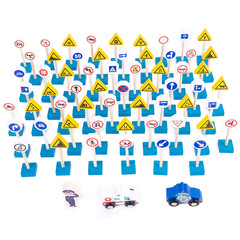 Children's traffic light block safety awareness game road sign wooden kindergarten decoration scene brain development toy