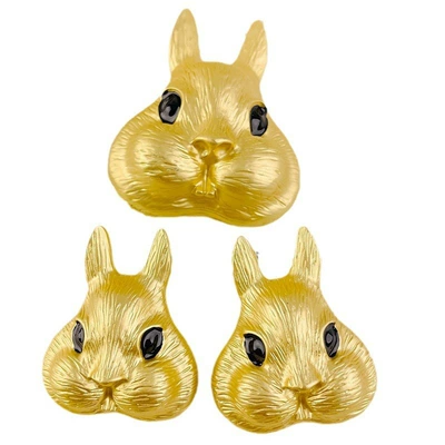 Rabbit Brooch Silver Pin Ear Studs | Yaxa sancaqları