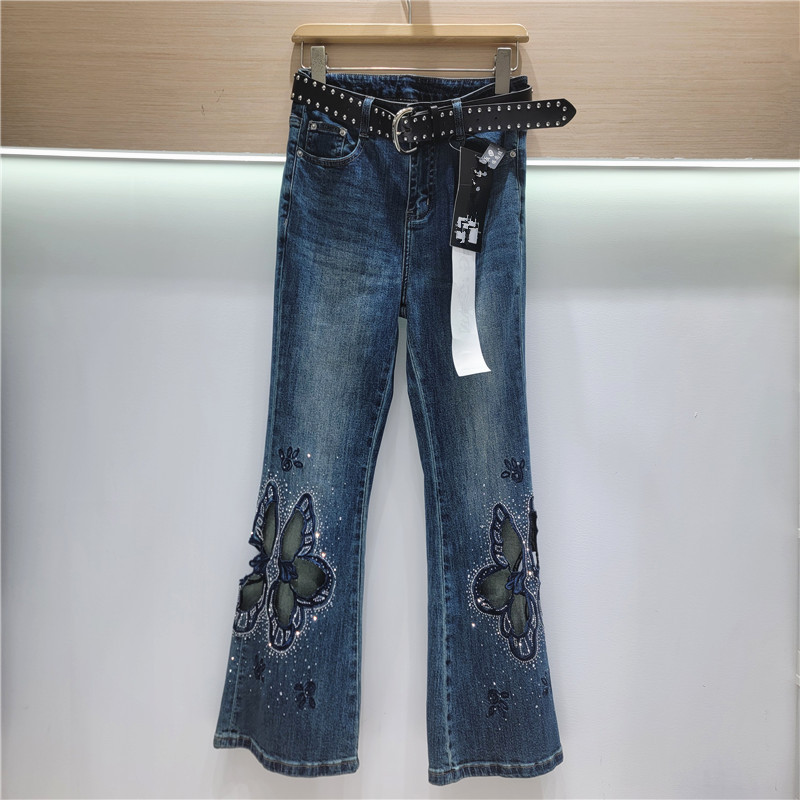 Agujero caliente jeans pantalones de micro-diámetro para mujeres 2026 primavera y verano nuevos productos europeos de cintura alta delgada hacer pantalones viejos