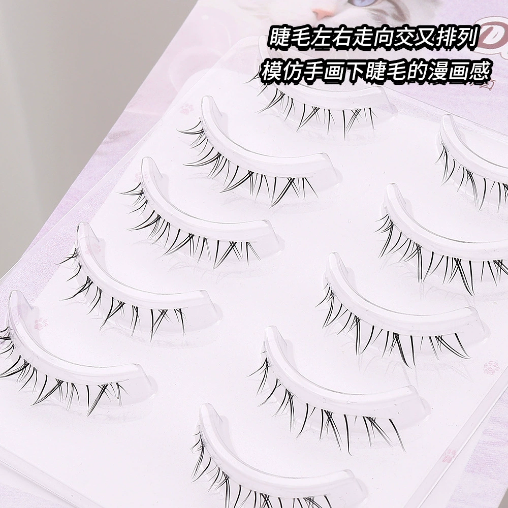 Agile imitation hand-drawn eyelashes! Midsummer night slanted flying style natural photogenic transparent chord whole comic eyelash