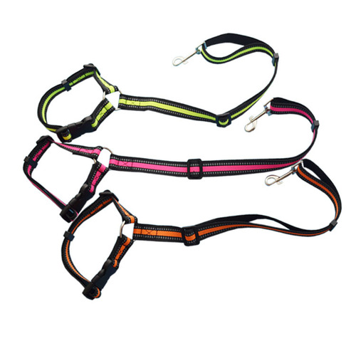 New reflective dog leash car safety belt Teddy dog ​​walking rope collar car dual-use with rear seat rope