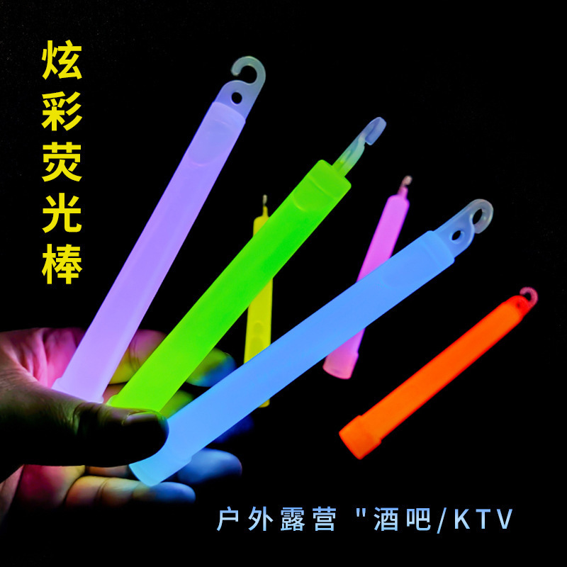6inch Liquid Fluorescent Stick Outdoor Hook Glow Stick Camping Diving Positioning Distress Lighting Fluorescent Cross-Border Exclusive