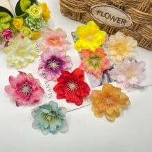 仿真8cm凤凰牡丹花头13色大梅花头饰配件花环DIY婚庆家居装饰绢花