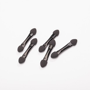 Black eye shadow brush oblique eyebrow brush double-headed sponge aluminum tube eye shadow brush eye shadow box accessories eye brush beauty tools