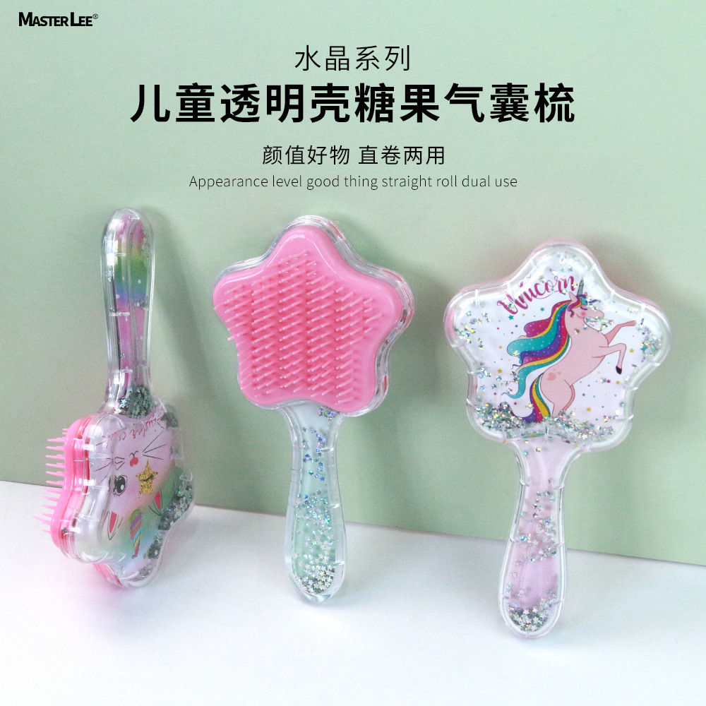 Dibujos animados niños TT peine plástico arenas movedizas lentejuelas cuero cabelludo masaje peine no anudado peine del pelo al por mayor