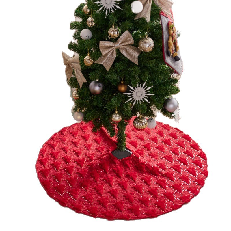 スポット新しいクリスマスツリースカートホワイトプリントホリデーデコレーションクロスボーダーホットスタイルぬいぐるみクリスマスツリーエプロン|undefined