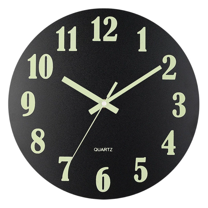 12-дюймовые деревянные Светящиеся Настенные часы бесшумные часы волоконная доска с деревянным зерном креативные светящиеся флуоресцентные часы оптом