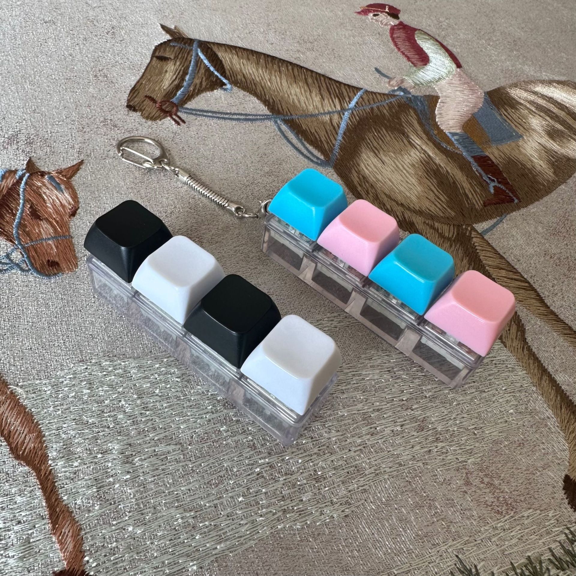 (blue pink + black and white) set of 2