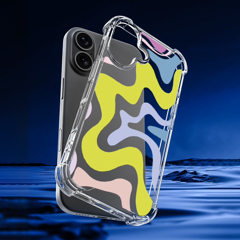 50g Weight iPhone Applicable Brands Phone Cases Classification Pc, tpu Material Waves Pattern Simple Style Style Pc Tpu Waves Simple Style Phone Cases Phone Accessories 2