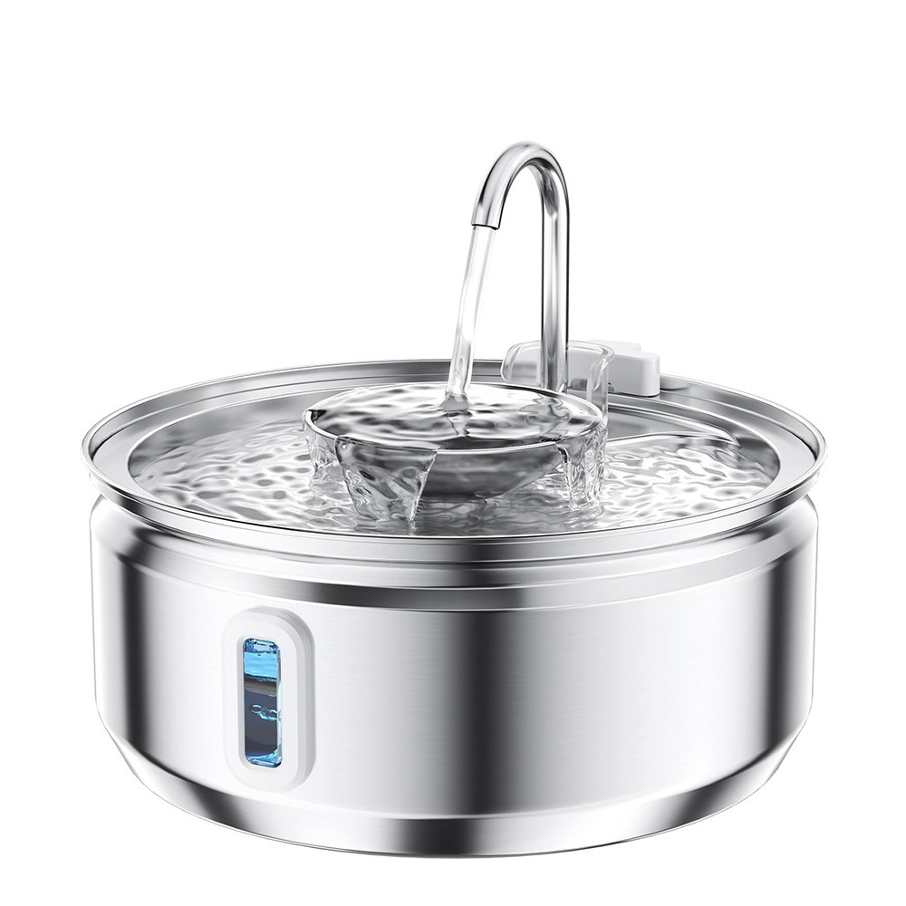 Explosiones transfronterizas 3.2L bebedor de acero inoxidable para mascotas alimentador automático para gatos bebedor de mascotas para perros y gatos tazón