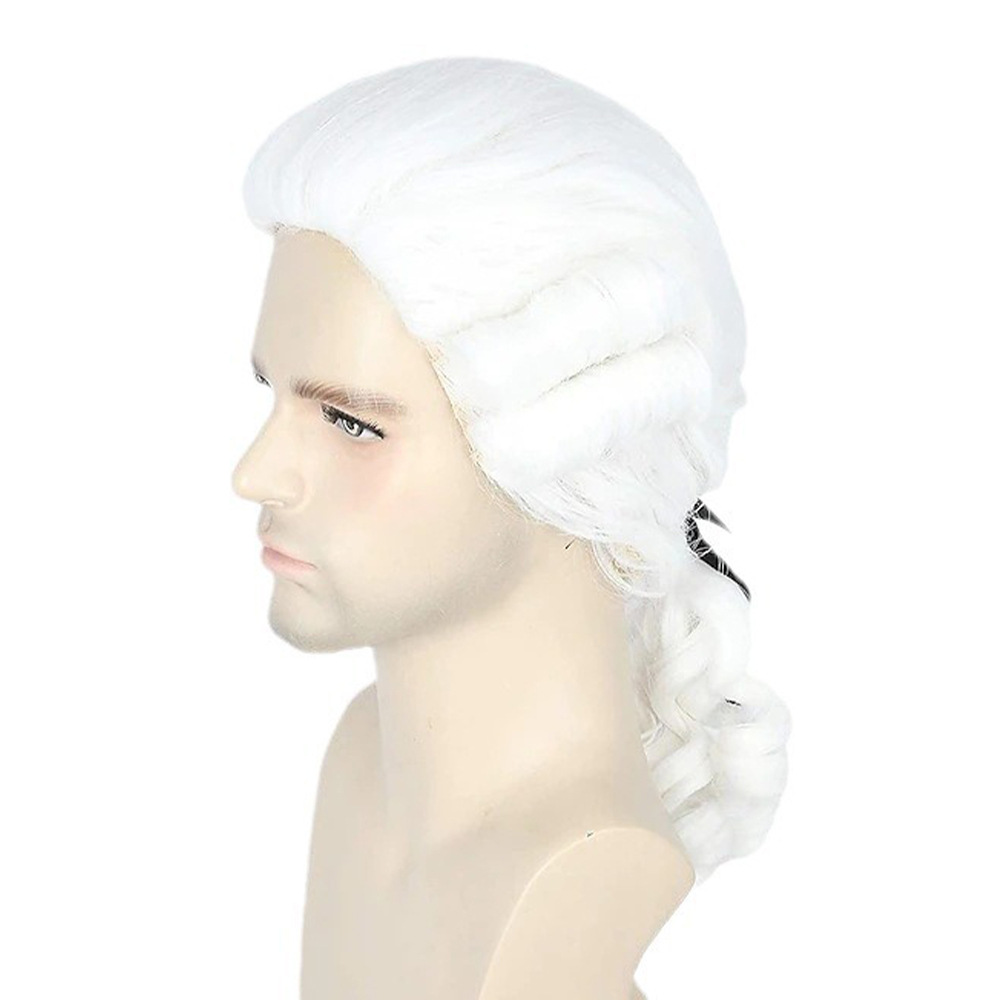 Carnaval divertido caballero americano abogado blanco juez peluca fiesta de baile festivo asesino cos peluca