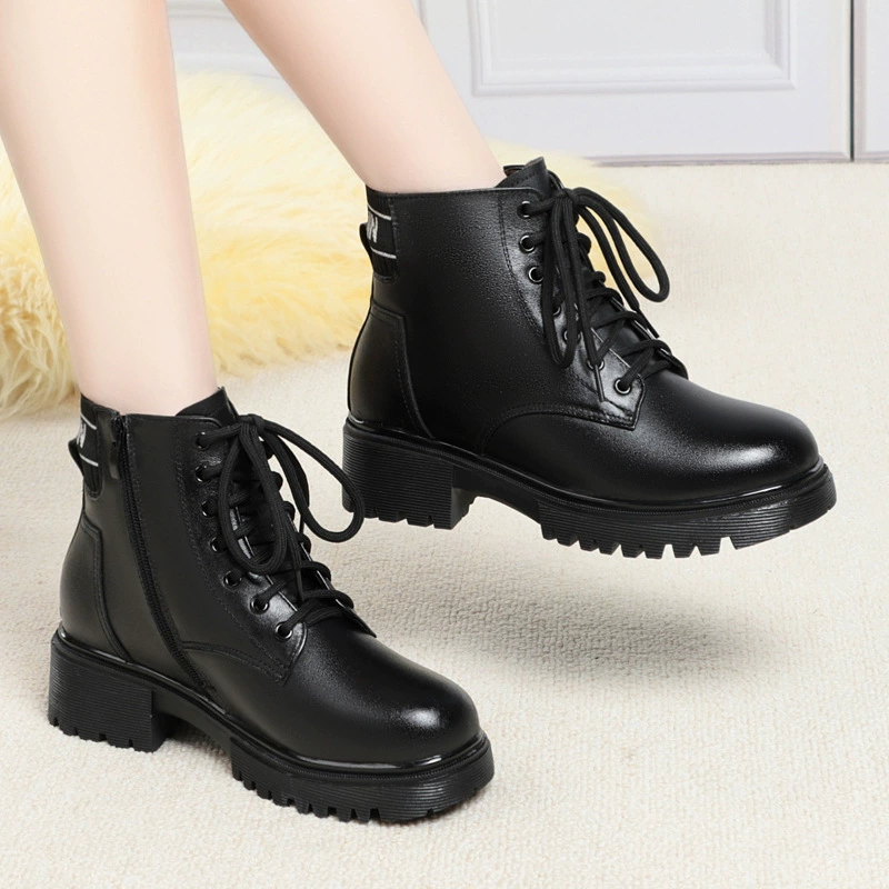 Демисезонные флисовые ботинки Martens на молнии для отдыха мамы