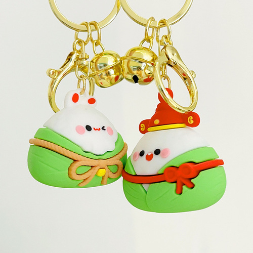 Creative Chinese-style Dragon Boat Festival Zongzi Keychain Pendant Riser Car Keychain for Women Exquisite Small Gift Batch
