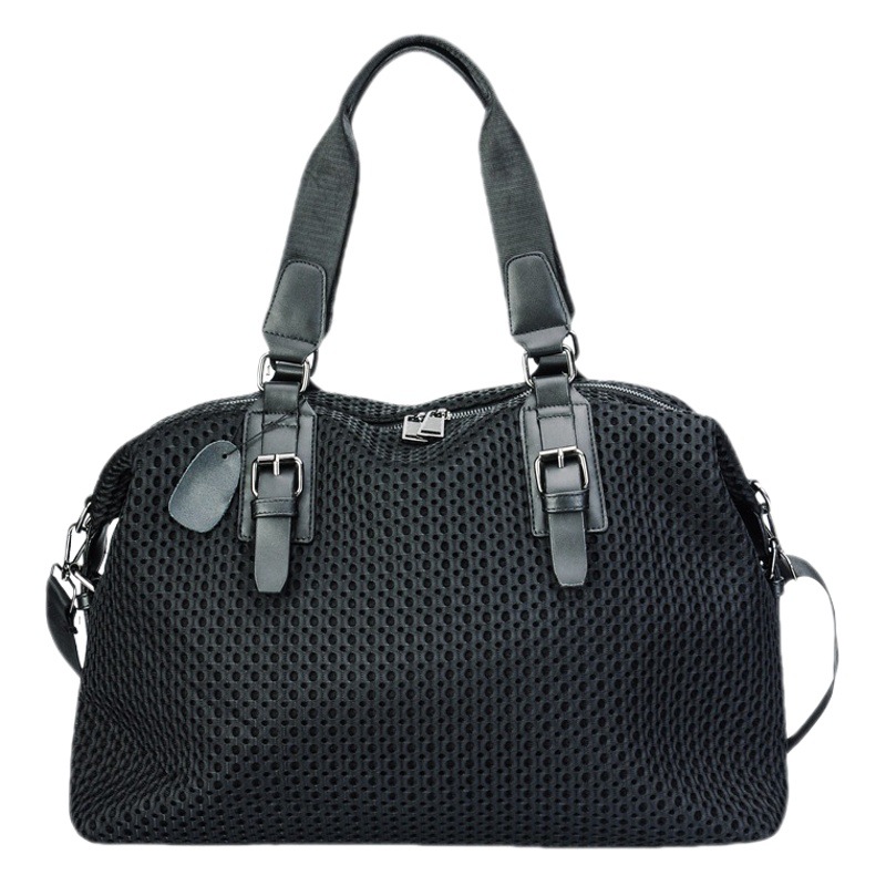 Bolso de viaje para mujer en existencia, con tela de nailon y malla, correa de hombro desmontable, bolso cruzado, bolso de yoga con diseño casual hueco.