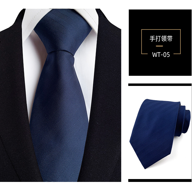8cm mano corbata de poliéster de los hombres teñidos de hilo de rayas de desgaste formal profesional traje de negocios accesorios de fábrica en stock al por mayor