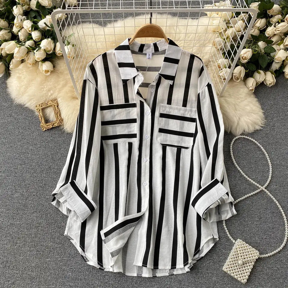 Women's Blouse Long Sleeve Blouses Casual Stripe display picture 2
