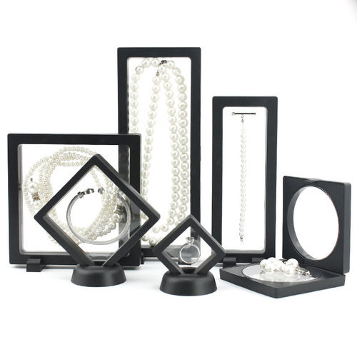 Transparent anti-oxidation jewelry box floating box PE film display box ring bracelet necklace box accessory storage box