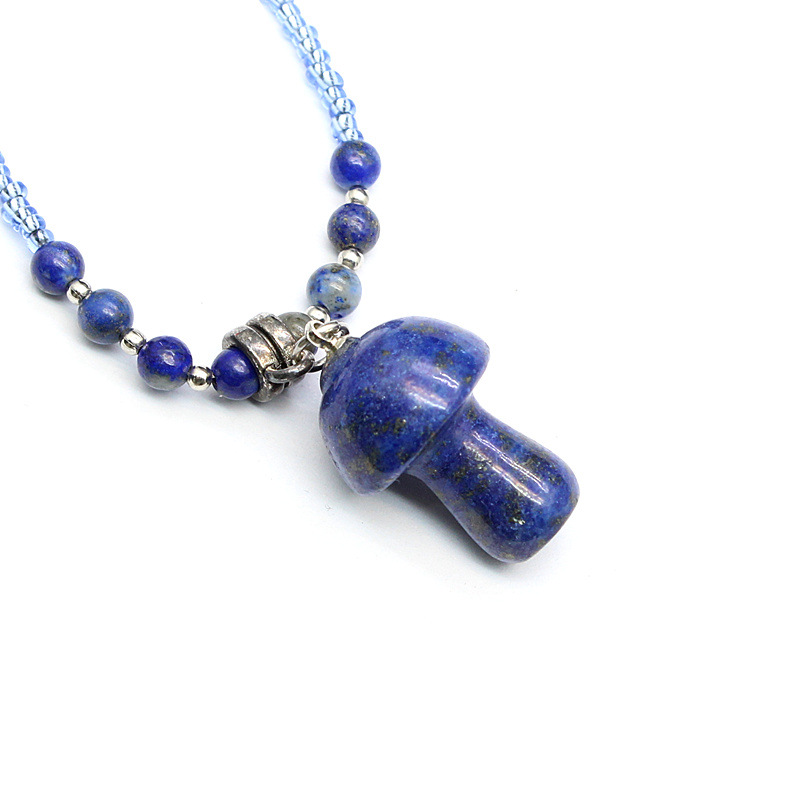 15g Weight Pendant Necklace Classification Alloy Chain Material Beaded Chain Chain Type Holiday Occasion Crystal Material Mushroom Pattern Spring&Summer Season Women's Gender Polishing Design Vacation, Classic Style Style Vacation Classic Style Mushroom Crystal Beaded Chain Beaded Necklaces Wholesale 15