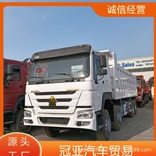 工厂跨境出口二手HOWO自卸车 后八轮箱式货车 国三后翻车