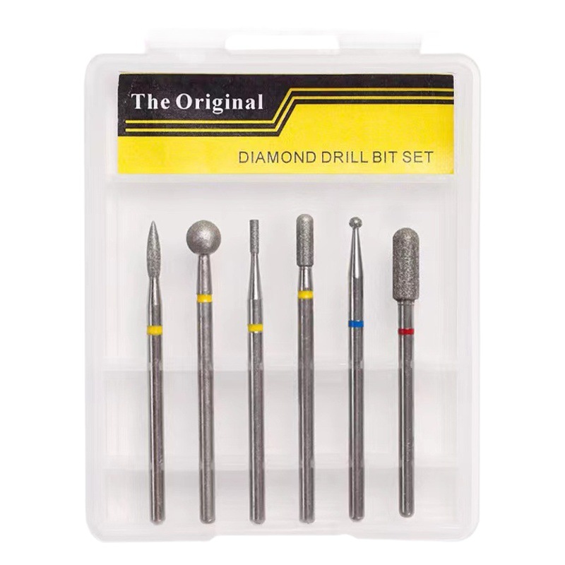 Traje de cabeza de molienda de diamante ruso para uñas 6 traje de cabeza de molienda exfoliante de pretratamiento de alta calidad en caja