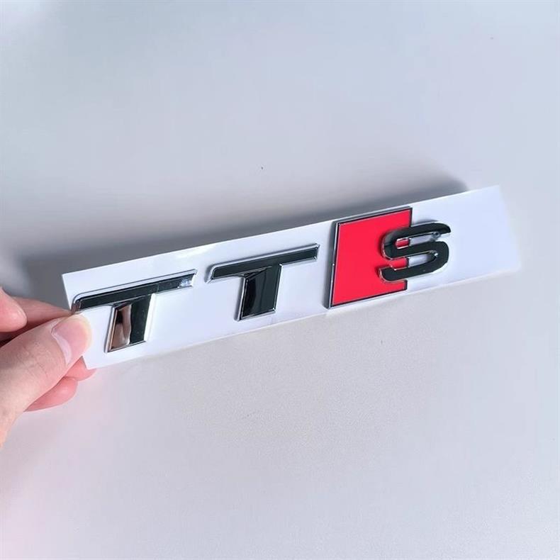 Audi TT car emblem modification: TTS black lettering, center grille emblem, TTRS logo, rear emblem, Sline side sport exterior trim