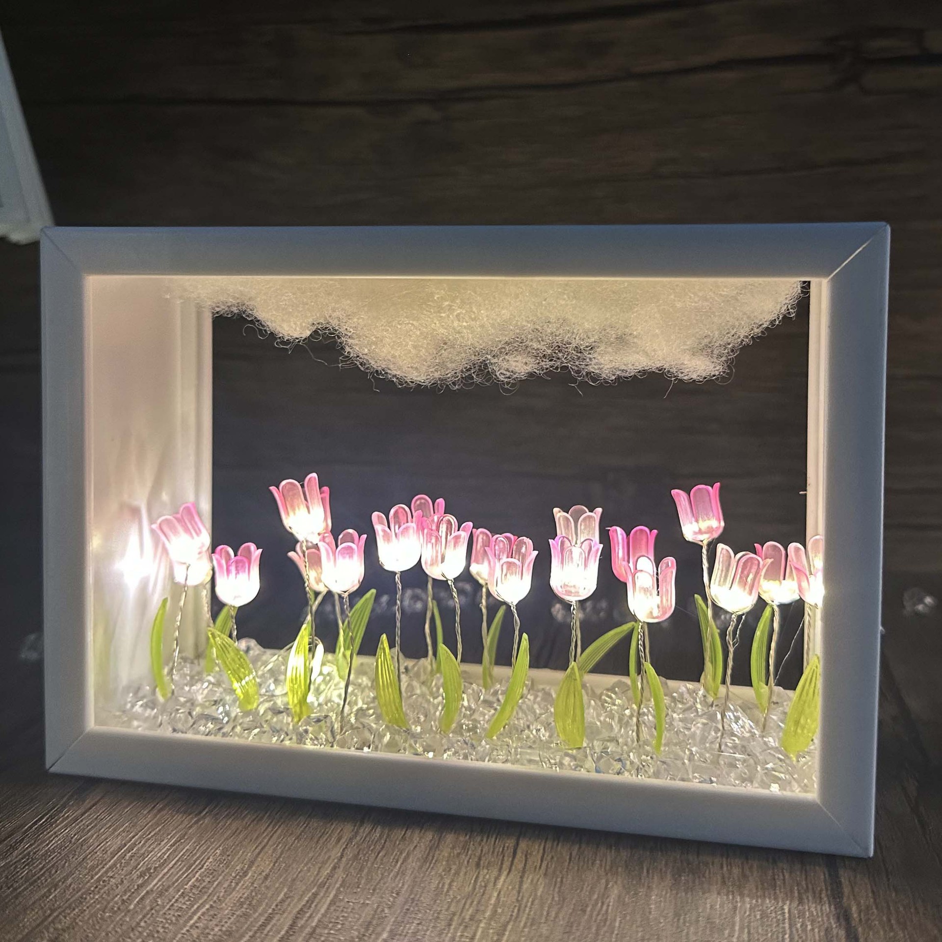 2025 nuevo producto cielo estrellado flor mar bricolaje tulipán hecho a mano luz luminosa luz nocturna atmósfera regalo de cumpleaños amante chica